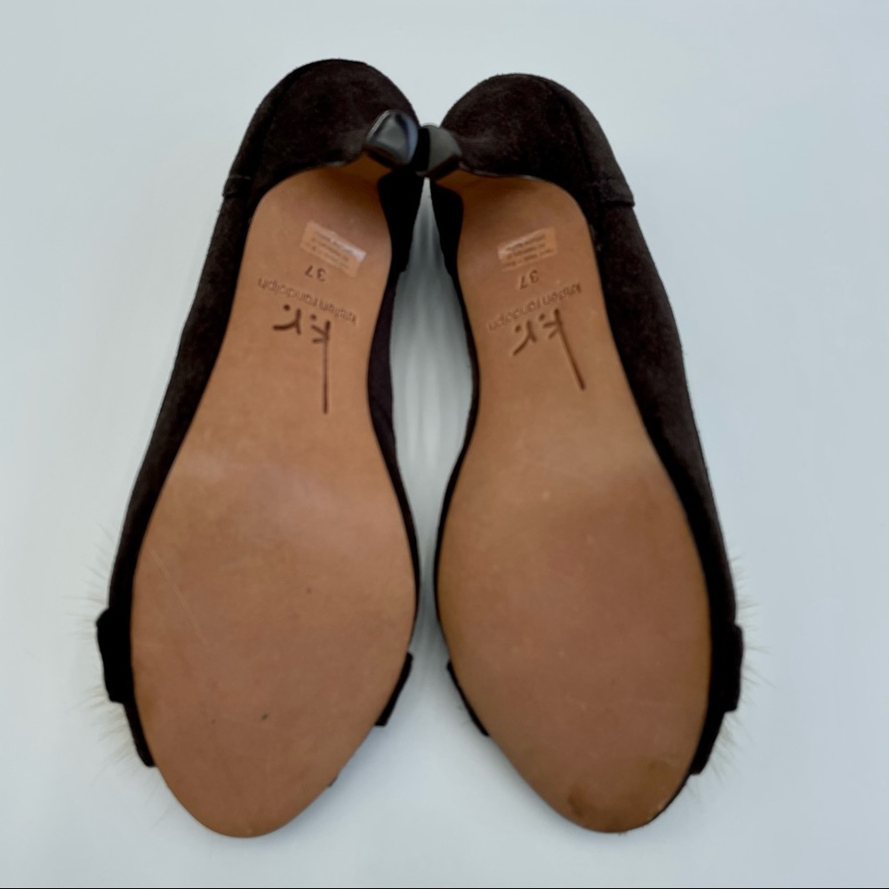 Kristen Randolph Chocolate Suede Leather Heels Size  7 - Picture 15 of 15